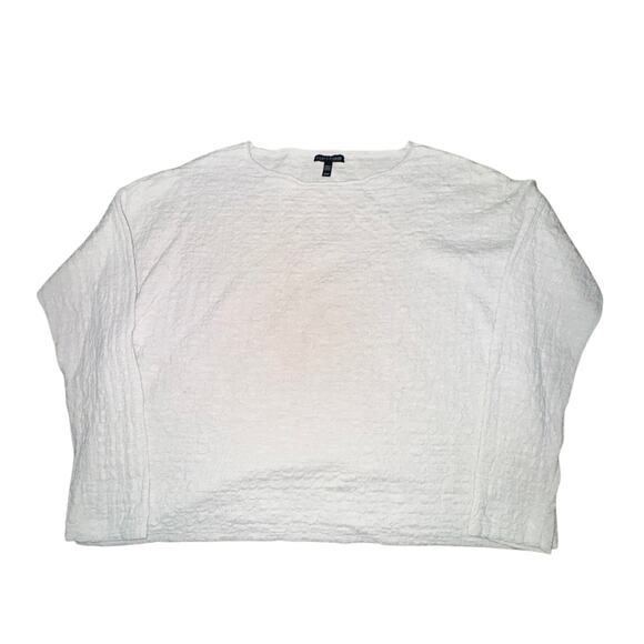 Eileen Fisher Sweater Women's Size M Light Gray Boat Neck Organic Linen Cotton - Picture 1 of 5